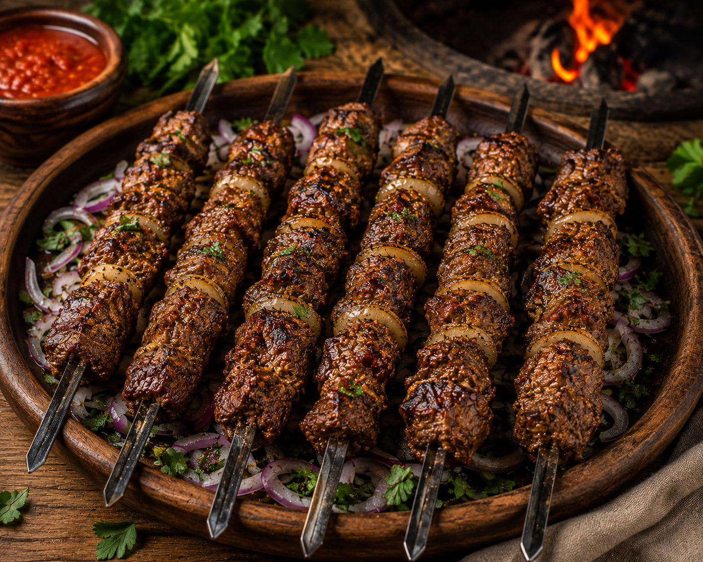 Brochette d'agneau braisé
